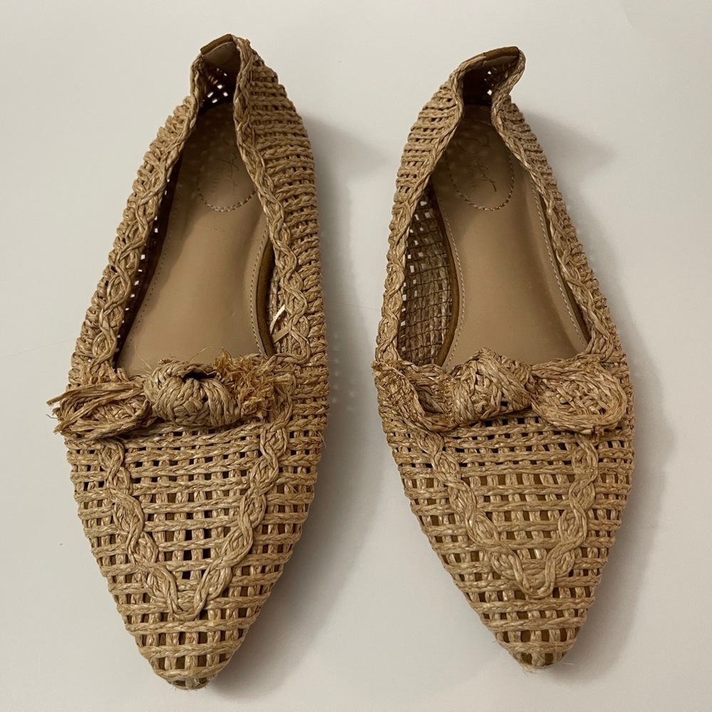 Cato Tan Woven Ballet Flats Boho Chic Coastal  Festival Spring Vacation